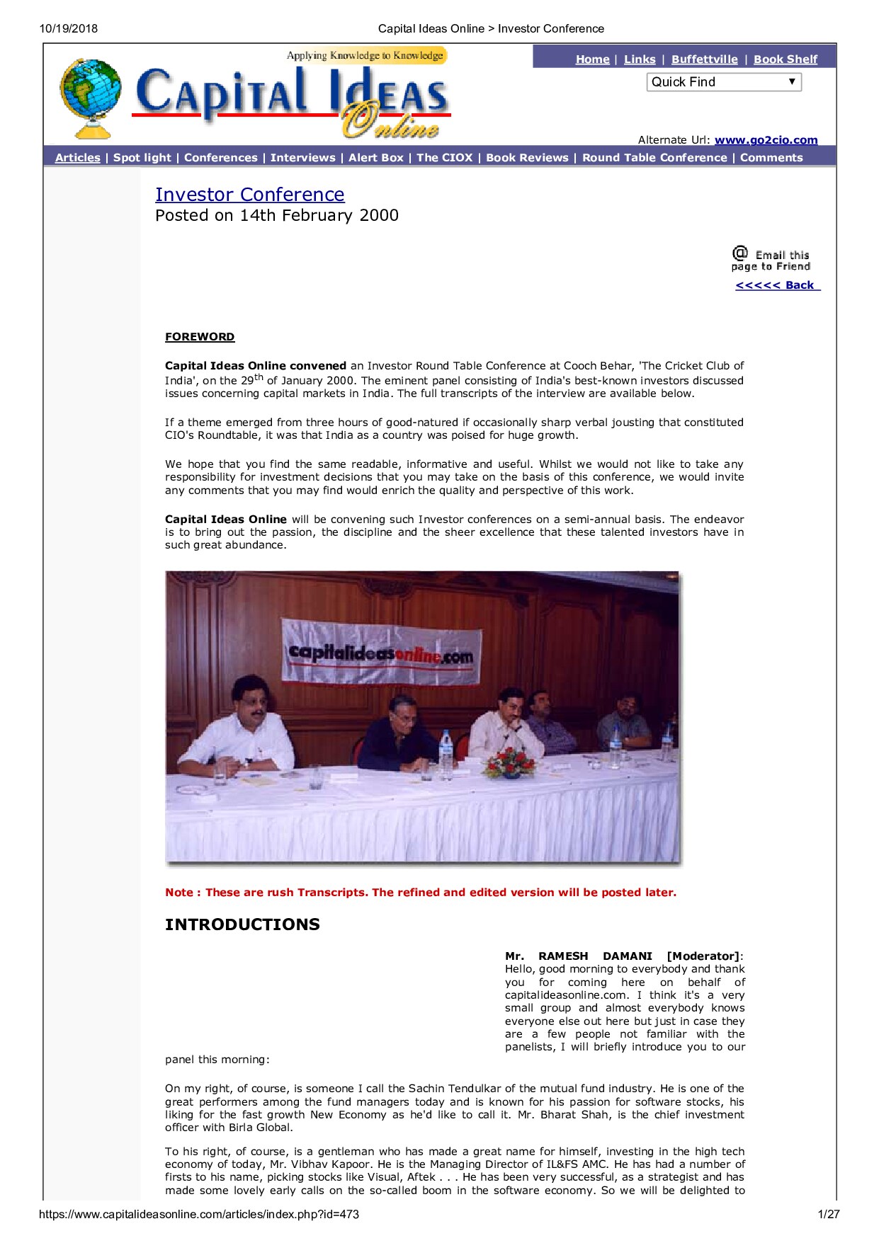 Rakesh JhunJhunwala Interviews