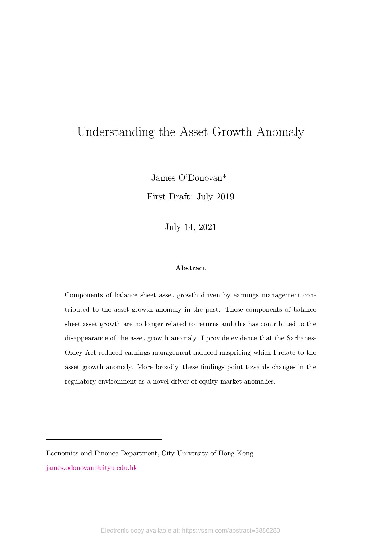 Understanding the Asset Growth Anomaly