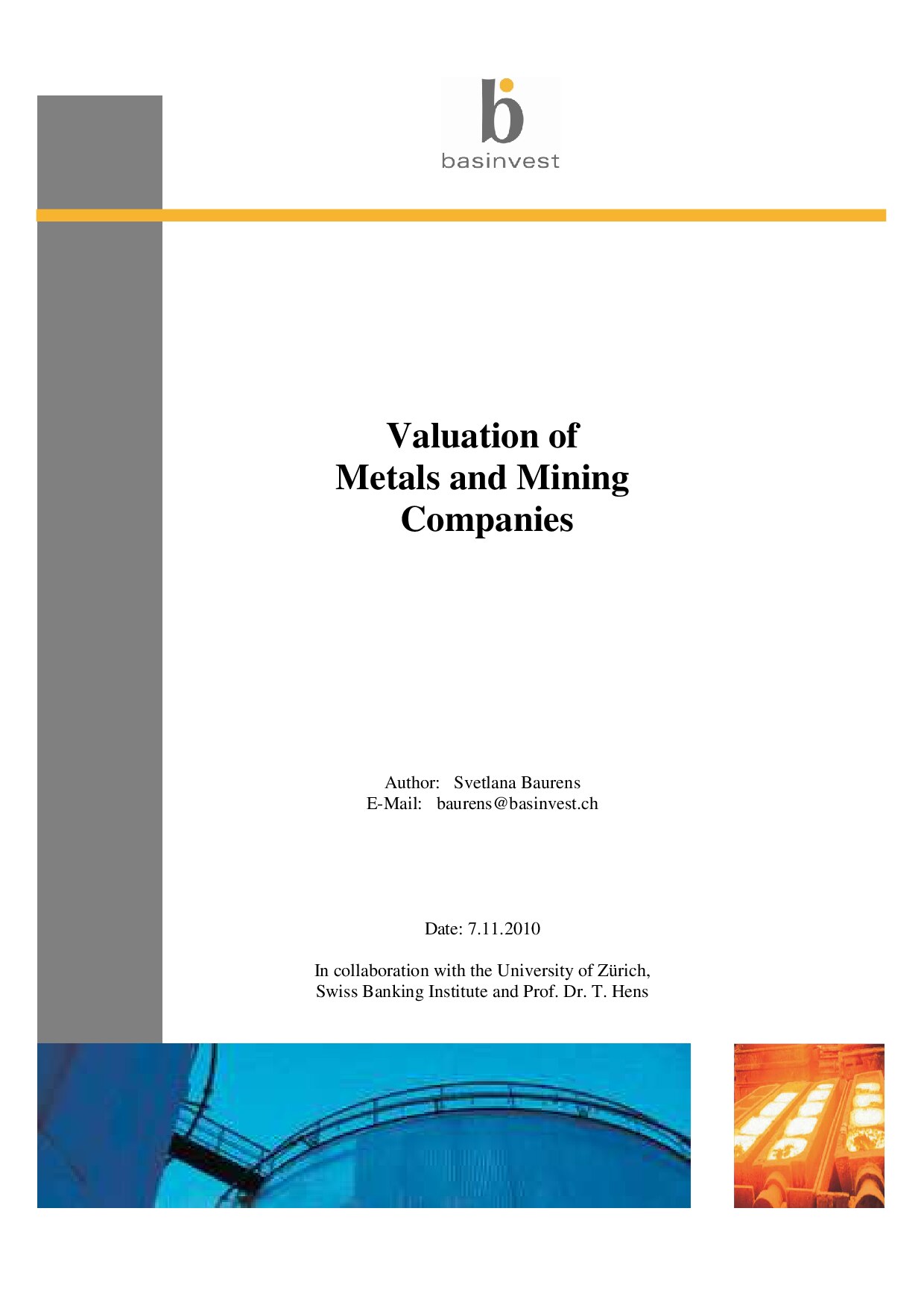 Valuation of Metals and Mining Companies