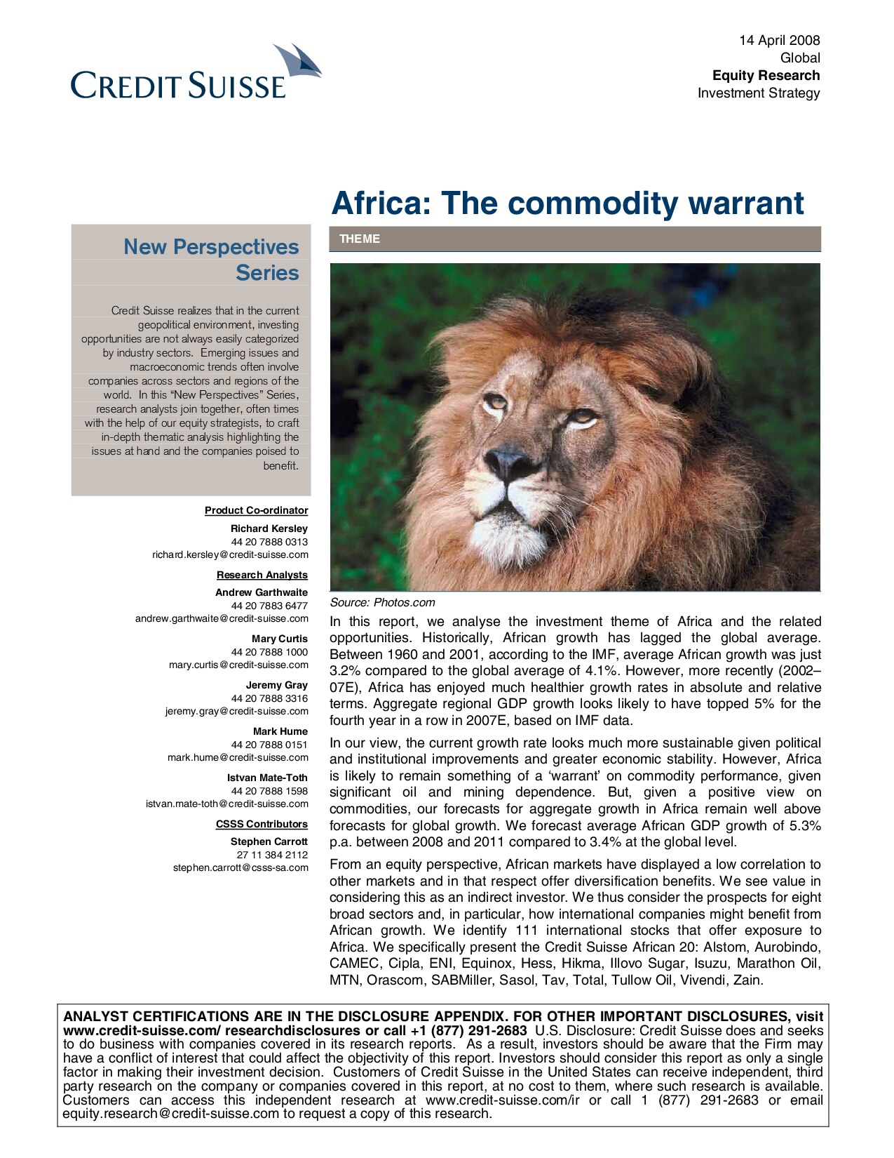 Africa: The Commodity Warrant