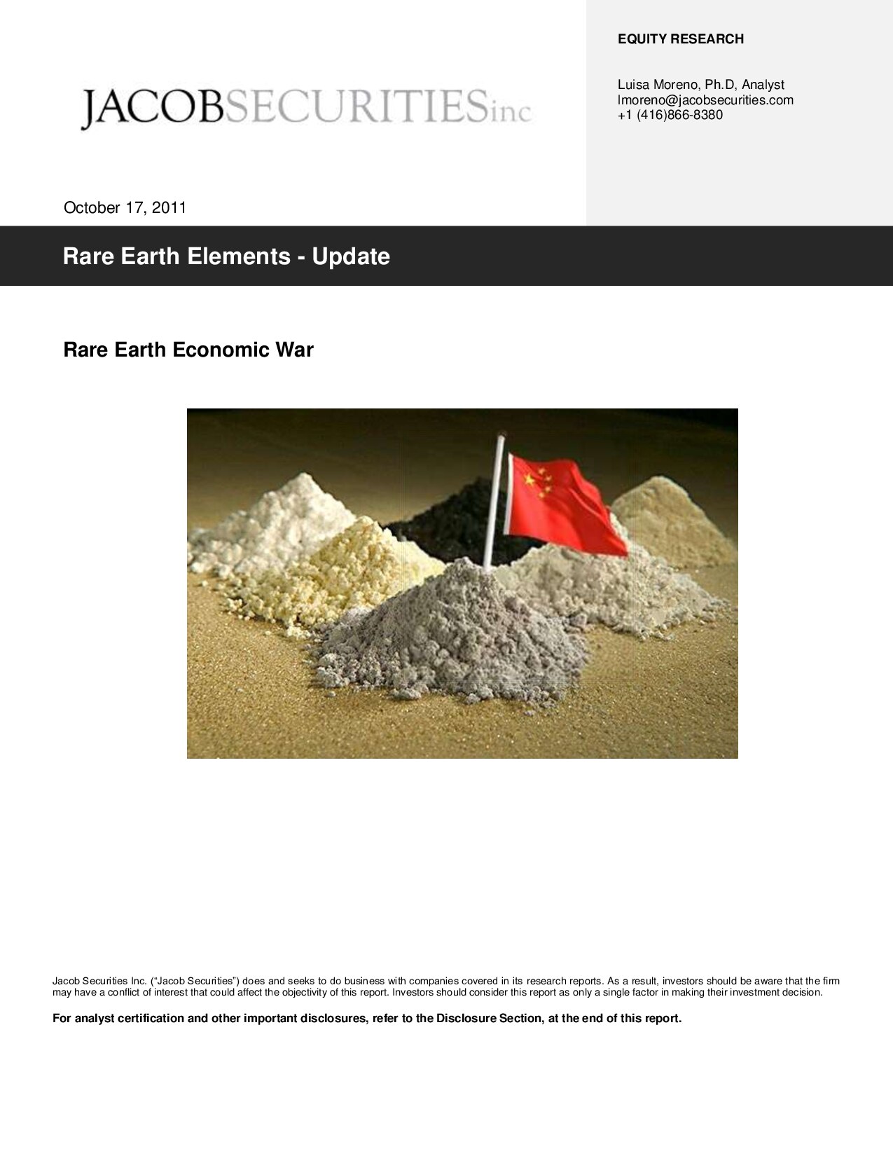 Rare Earth Elements Update