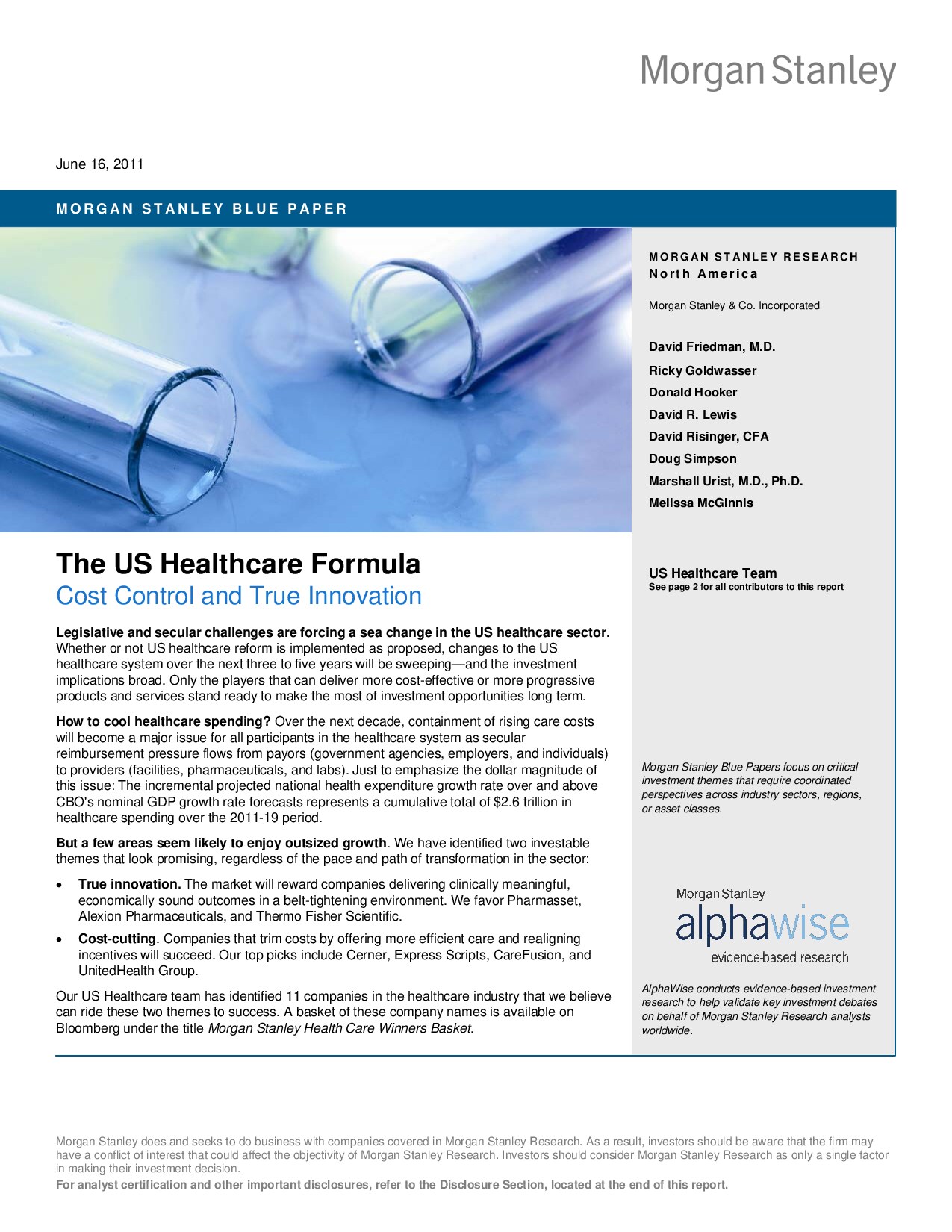 US Healthcare Industry Primer - Morgan Stanley (2011)
