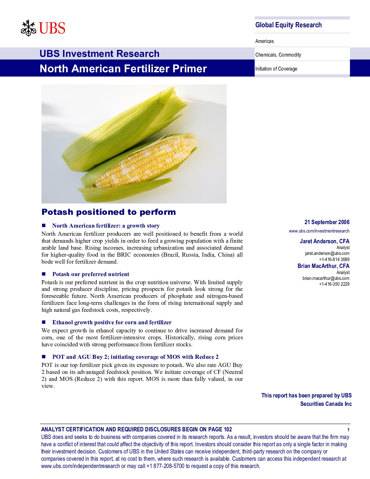 North American Fertilizer Primer