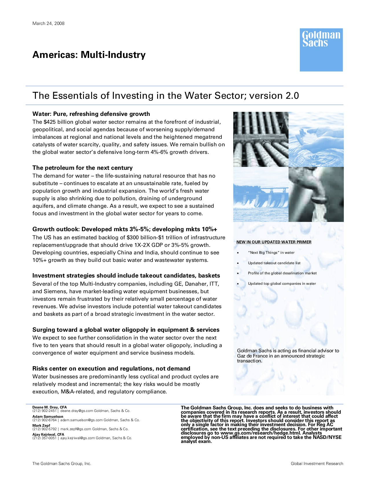 The Essentials of Investing in the Water Sector