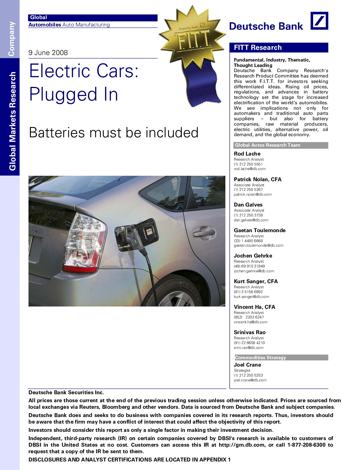 Electric Cars: Plugged In