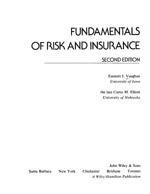 Fundamentals of Risk and Insurance