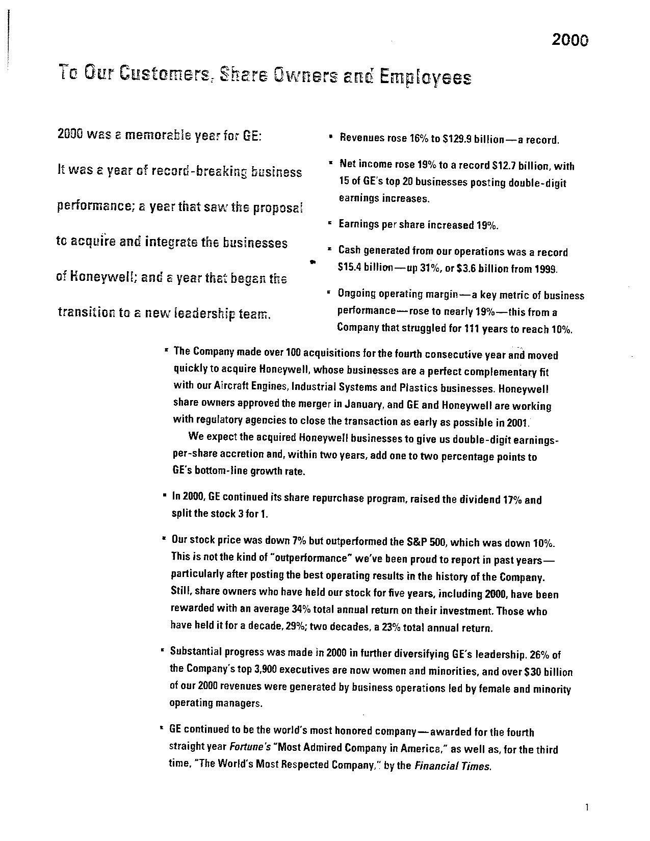 GE Annual Letters 1980 to 2000