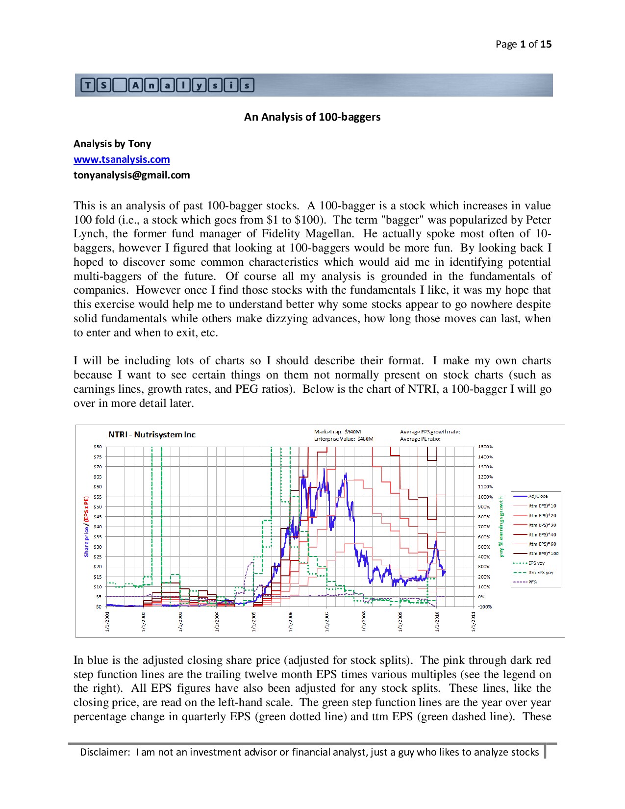 An Analysis of 100 Baggers
