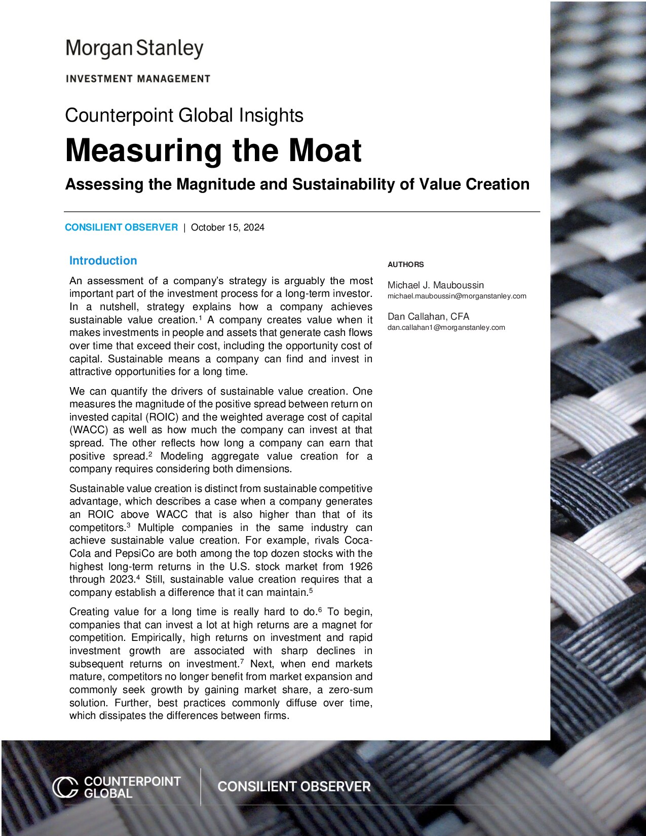 Measuring the Moat