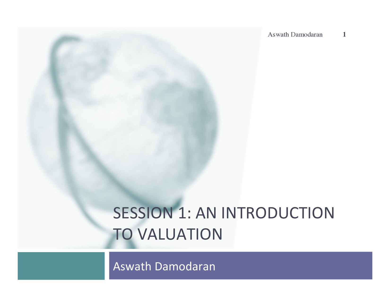 Aswath Damodaran Valuation Class