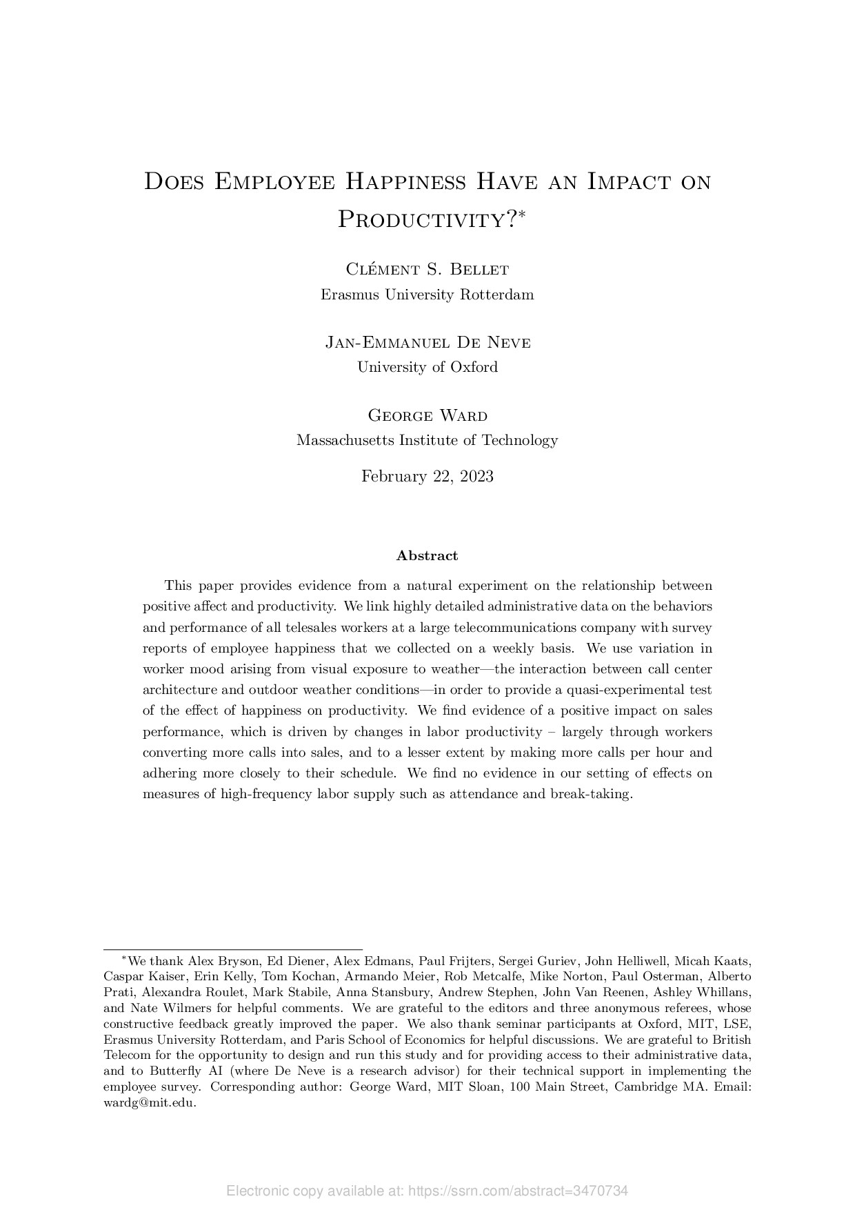 Does Employee Happiness have an Impact on Productivity?