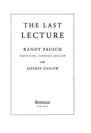 The Last Lecture