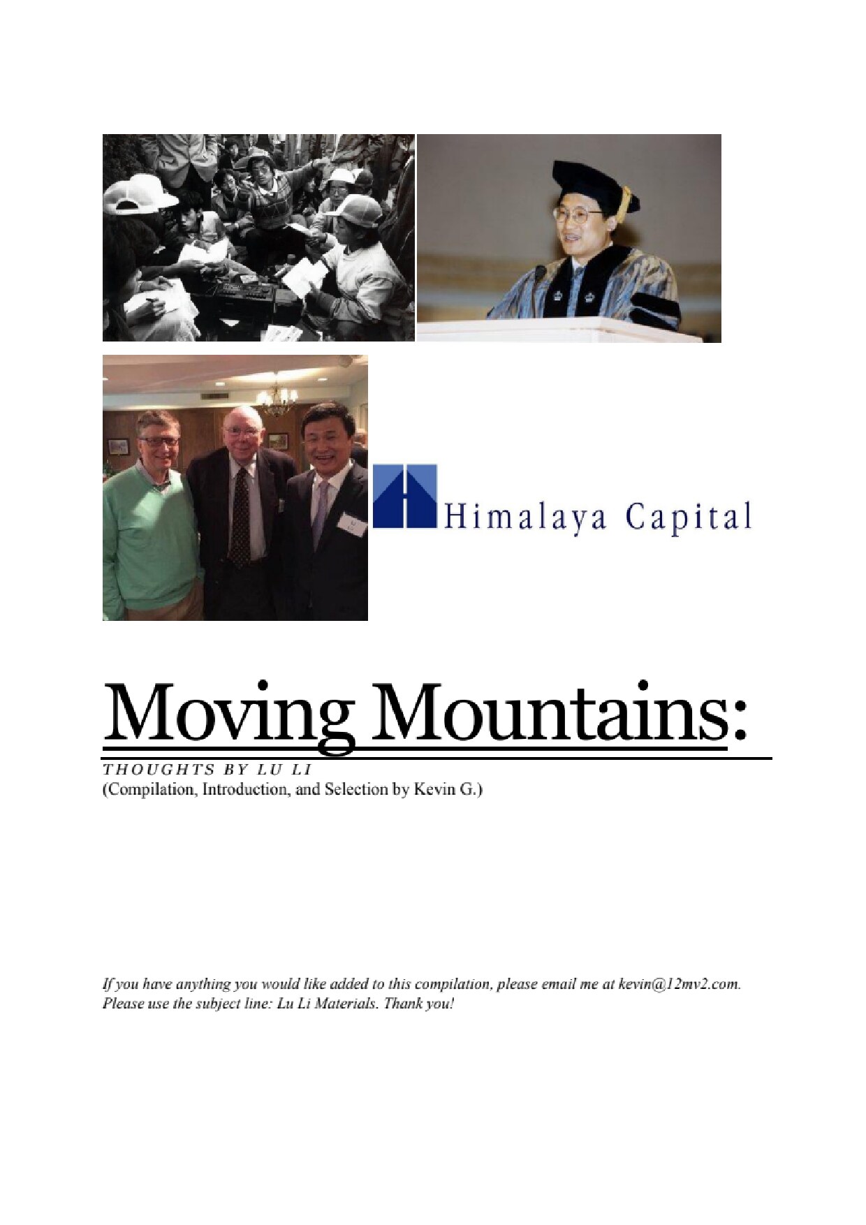 Moving Mountains (Thoughts by Lu Li)