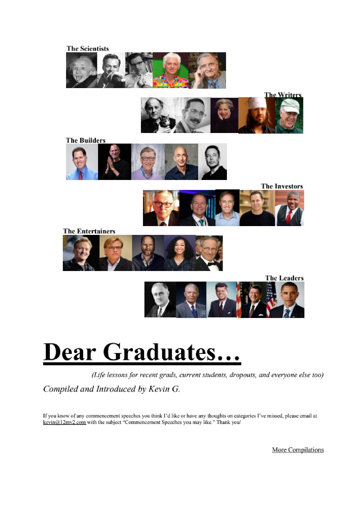 Dear Graduates...