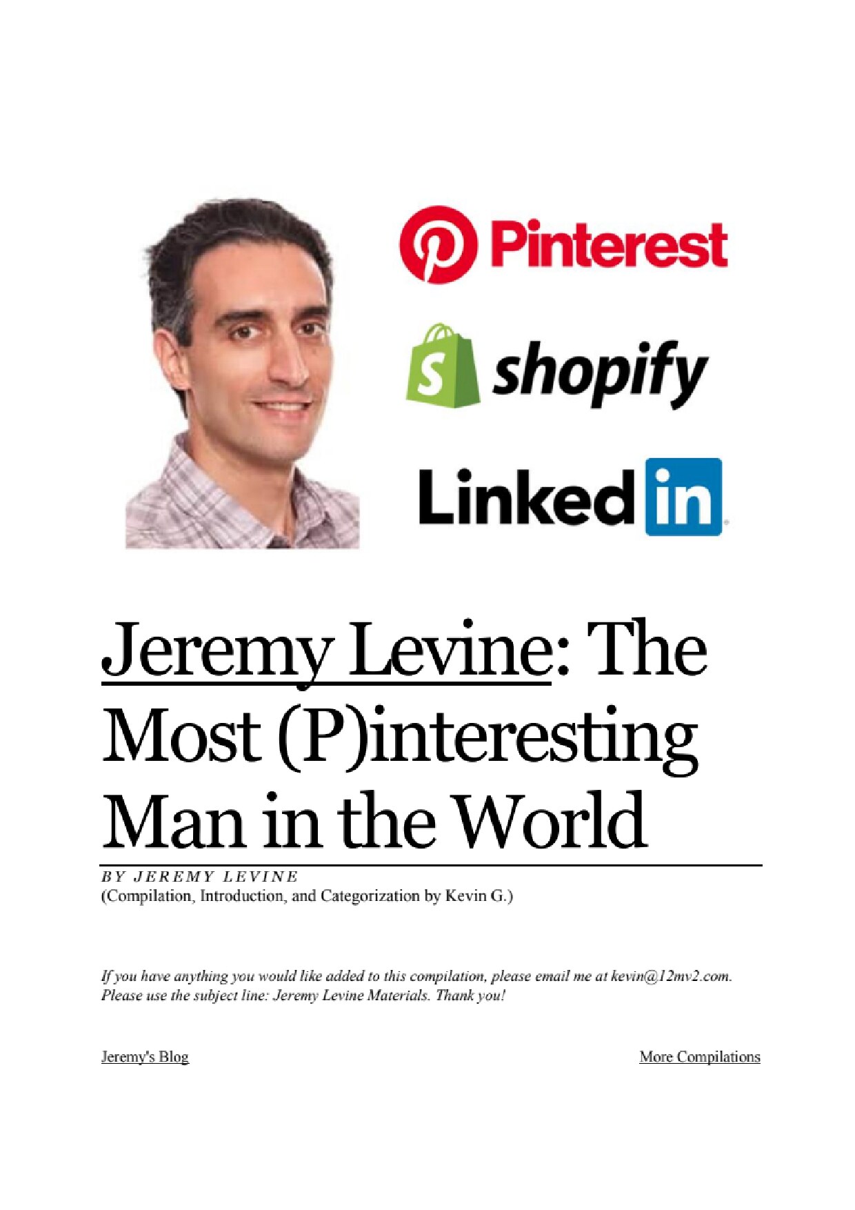 The Most Pinteresting Man in the World (Jeremy Levine)