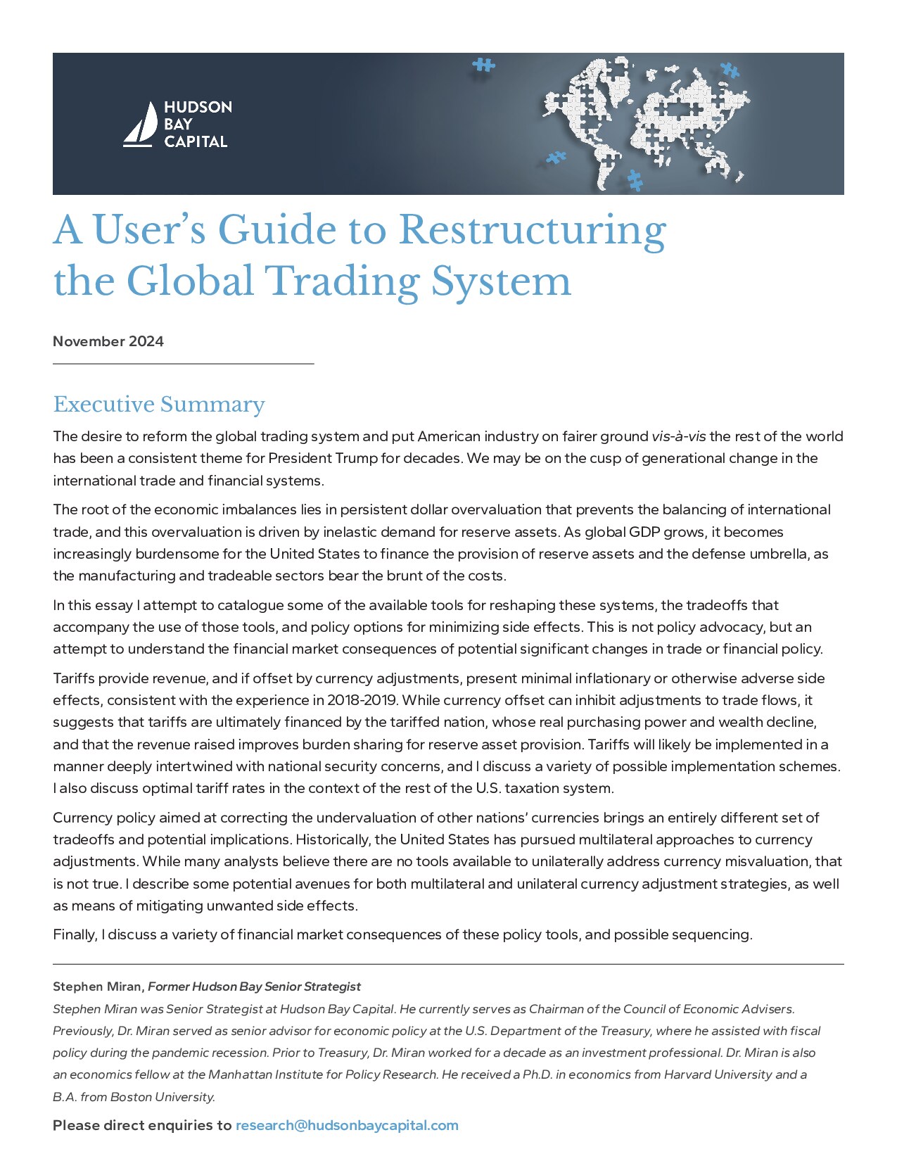 A User’s Guide to Restructuring the Global Trading System