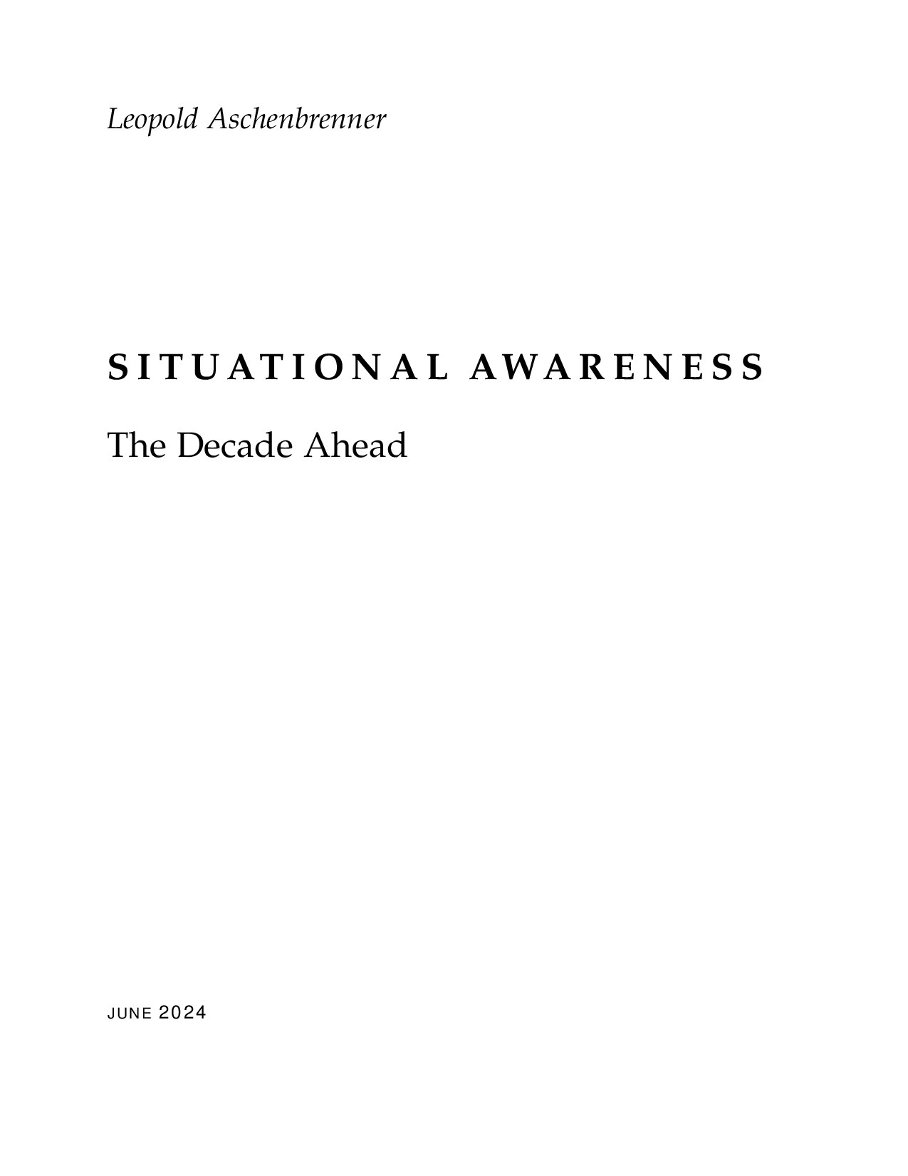 Situational Awareness