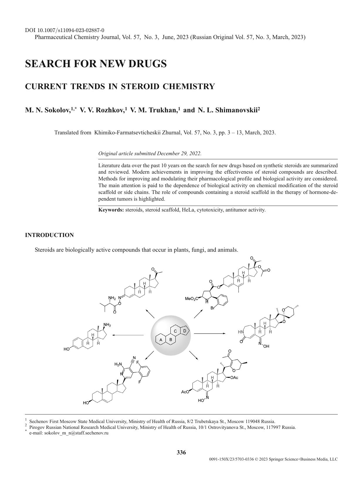 Current Trends in Steroid Chemistry